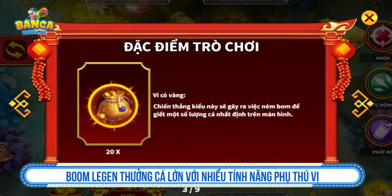 Boom Legen thưởng cá lớn với nhiều tính năng phụ thú vị