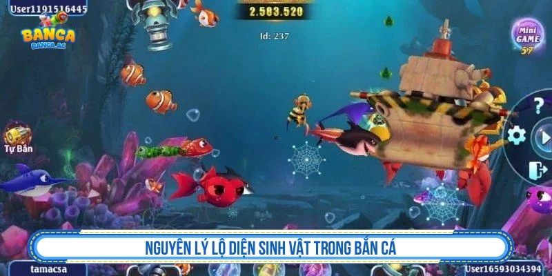Nguyên lý lộ diện sinh vật trong bắn cá